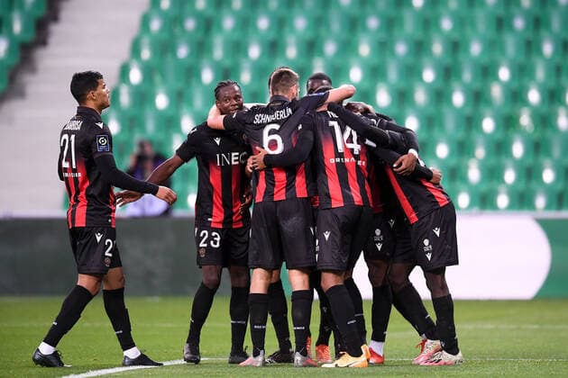 JOIE - FAIR PLAY - EQUIPE DE FOOTBALL DE NICE FOOTBALL : Saint Etienne vs Nice - Ligue 1 Uber Eats - 18 10 2020 FEP Panoramic 