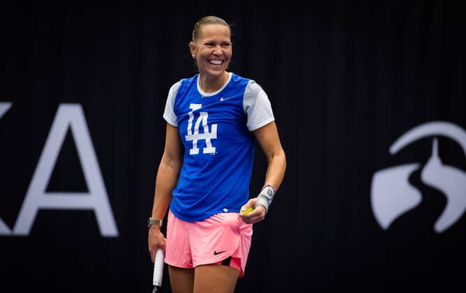 October 18, 2020, Ostrava, CZECH REPUBLIC: Lucie Hradecka of the Czech Republic during practice at the 2020 J&T Banka Ostrava Open WTA, Tennis Damen Premier tennis tournament Ostrava CZECH REPUBLIC - ZUMAa181 20201018_zaa_a181_303 Copyright: xRobxPrangex