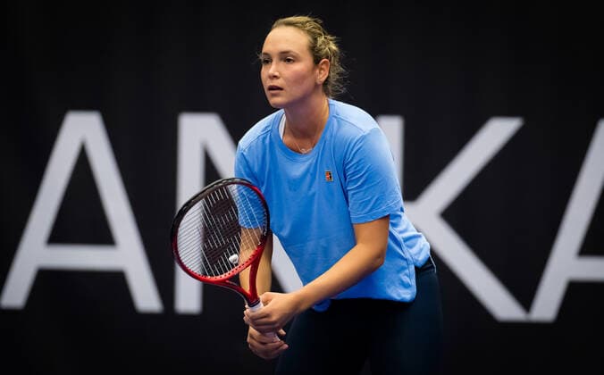 October 18, 2020, Ostrava, CZECH REPUBLIC: Donna Vekic of Croatia during practice at the 2020 J&T Banka Ostrava Open WTA, Tennis Damen Premier tennis tournament Ostrava CZECH REPUBLIC - ZUMAa181 20201018_zaa_a181_317 Copyright: xRobxPrangex