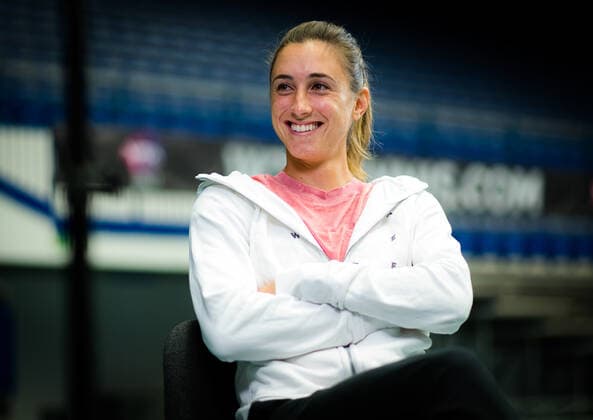 October 18, 2020, Ostrava, CZECH REPUBLIC: Petra Martic of Croatia during an interview at the 2020 J&T Banka Ostrava Open WTA, Tennis Damen Premier tennis tournament Ostrava CZECH REPUBLIC - ZUMAa181 20201018_zaa_a181_326 Copyright: xRobxPrangex