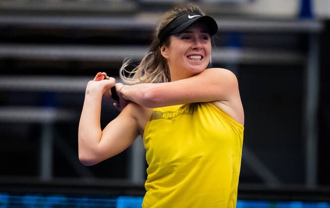 October 18, 2020, Ostrava, CZECH REPUBLIC: Elina Svitolina of the Ukraine during practice at the 2020 J&T Banka Ostrava Open WTA, Tennis Damen Premier tennis tournament Ostrava CZECH REPUBLIC - ZUMAa181 20201018_zaa_a181_346 Copyright: xRobxPrangex