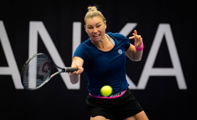 October 18, 2020, Ostrava, CZECH REPUBLIC: Vera Zvonareva of Russia during practice at the 2020 J&T Banka Ostrava Open WTA, Tennis Damen Premier tennis tournament Ostrava CZECH REPUBLIC - ZUMAa181 20201018_zaa_a181_353 Copyright: xRobxPrangex