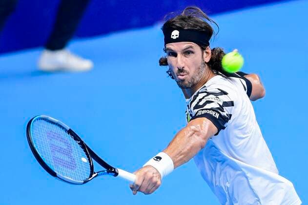 Spanish Feliciano Lopez pictured in action during a first round of the simples men competition between US Tommy Paul and Spanish Feliciano Lopez at the European Open Tennis ATP, Tennis Herren tournment, in Antwerp, Monday 19 October 2020. TENNIS : Open d Anvers - 19 10 2020 PhotoNews Panoramic 