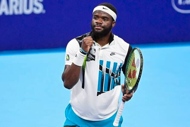 US Frances Tiafoe pictured in action during a first round of the simples men competition between Serbian Dusan Lajovic and US Frances Tiafoe at the European Open Tennis ATP, Tennis Herren tournment, in Antwerp, Monday 19 October 2020. TENNIS : Open d Anvers - 19 10 2020 PhotoNews Panoramic 