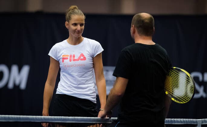 October 19, 2020, Ostrava, CZECH REPUBLIC: Karolina Pliskova of the Czech Republic during practice at the 2020 J&T Banka Ostrava Open WTA, Tennis Damen Premier tennis tournament Ostrava CZECH REPUBLIC - ZUMAa181 20201019_zaa_a181_102 Copyright: xRobxPrangex