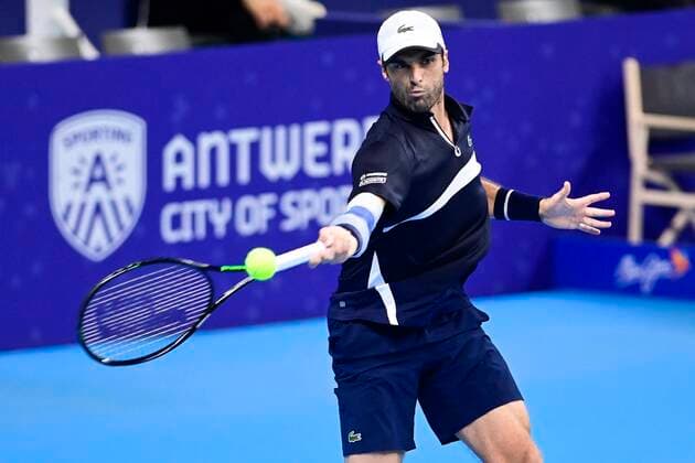 Spanish Pablo Andujar pictured in action TENNIS : European Open Tennis ATP, Tennis Herren - Anvers - 20 10 2020 PhotoNews Panoramic 