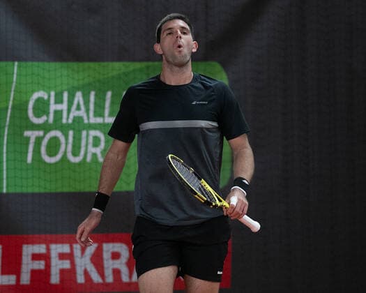 Federico Delbonis ARG reacts angry, anger, disappointed, disappointment, emotion Tennis Wolffkran Open ATP Challenger TC Ismaning Ismaning Bavaria Germany 21 October 2020 Â Copyright: xJuergenxHasenkopfx