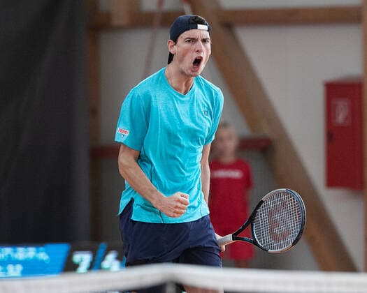 Marc Andrea Huesler SUI cheers after the victory, cheers, joy, emotion tennis Wolffkran Open ATP Challenger TC Ismaning Ismaning Bavaria Germany 21 October 2020 Â Copyright: xJuergenxHasenkopfx