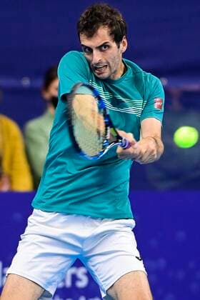 ATTENTION EDITORS - HAND OUT - EDITORIAL USE ONLY - NO SALES - NO MARKETING - Spanish Albert Ramos-Vinolas pictured in action during the game between Belgian Zizou Bergs and Spanish Albert Ramos-Vinolas, in the first round of the men s singles competition at the European Open Tennis ATP, Tennis Herren tournament, in Antwerp, Tuesday 20 October 2020. TENNIS : Open d Anvers - 21 10 2020 PhotoNews Panoramic 