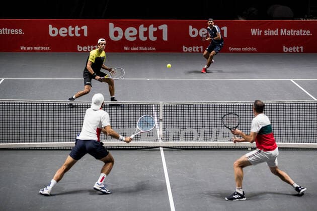 bett1HULKS Championship ATP 250 Cologne, 22 10 2020 Marcelo MELO BRA doubles with Lukasz KUBOT POL Hugo NYS MON doubles with Jonathan EHRLICH ISR bett1HULKS Championship ATP 250 on 22 10 2020 in Cologne LANXESSarena , Germany Copyright: xBEAUTIFULxSPORTS Wunderlx