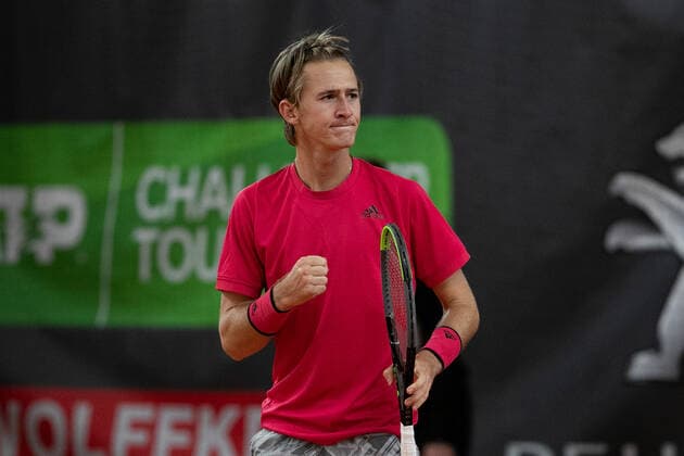 Sebastian Korda USA makes the fist and cheers, cheers, joy, emotion Tennis Wolffkran Open ATP Challenger TC Ismaning Ismaning Bavaria Germany 22 October 2020 Â Copyright: xJuergenxHasenkopfx