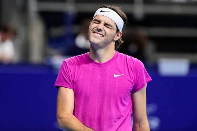 US Taylor Fritz looks dejected during the game between US Fritz and South-African Harris, in the second round of the men s singles competition at the European Open Tennis ATP, Tennis Herren tournament, in Antwerp, Thursday 22 October 2020. TENNIS : Open d Anvers - 22 10 2020 PhotoNews Panoramic 