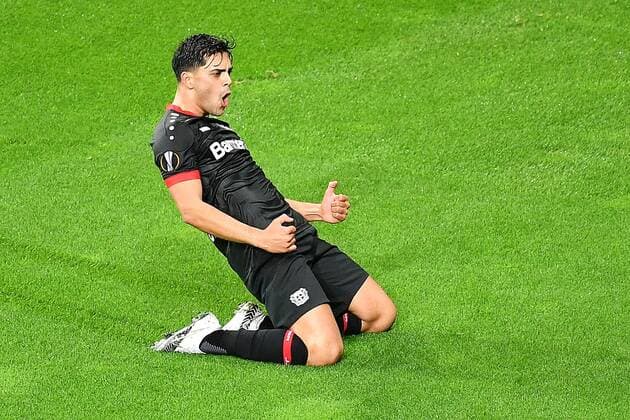Leverkusen, Bayarena, 22 10 20, Europa League Bayer 04 Leverkusen OGC Nice Nadiem Amiri Leverkusen cheers after his goal for the 2 0 Europa League Bayer 04 Leverkusen OGC Nice Leverkusen Copyright: xEibner-Pressefotox EP_eer