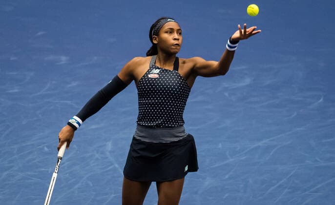 October 22, 2020, Ostrava, CZECH REPUBLIC: Coco Gauff of the United States in action during the second round at the 2020 J&T Banka Ostrava Open WTA, Tennis Damen Premier tennis tournament against Aryna Sabalenka of Belarus Ostrava CZECH REPUBLIC - ZUMAa181 20201022_zaa_a181_066 Copyright: xRobxPrangex