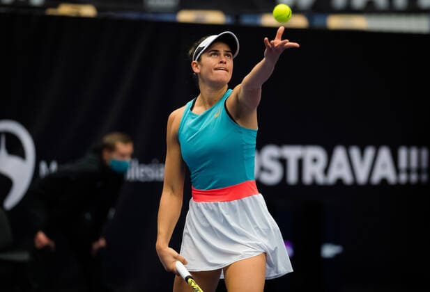 October 22, 2020, Ostrava, CZECH REPUBLIC: Jennifer Brady of the United States in action during the second round at the 2020 J&T Banka Ostrava Open WTA, Tennis Damen Premier tennis tournament against Daria Kasatkina of Russia Ostrava CZECH REPUBLIC - ZUMAa181 20201022_zaa_a181_275 Copyright: xRobxPrangex