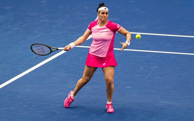 October 23, 2020, Ostrava, CZECH REPUBLIC: Ons Jabeur of Tunisia in action during the quarter-final at the 2020 J&T Banka Ostrava Open WTA, Tennis Damen Premier tennis tournament against Maria Sakkari of Greece Ostrava CZECH REPUBLIC - ZUMAa181 20201023_zaa_a181_032 Copyright: xRobxPrangex