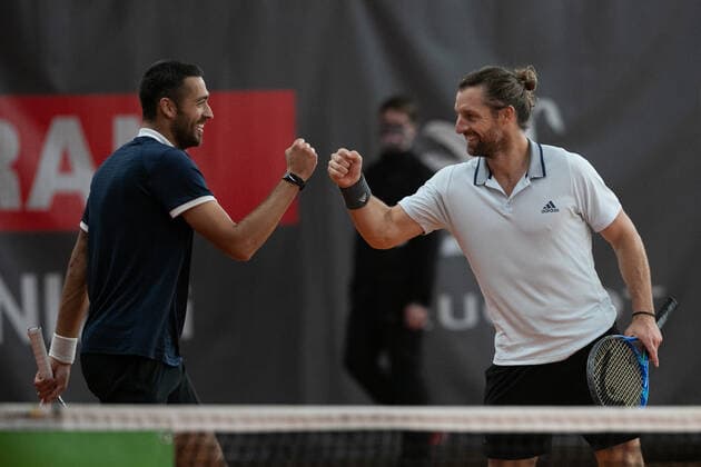 Andre Begemann, David Pel, Men Doubles Tennis Wolffkran Open ATP Challenger TC Ismaning Ismaning Bavaria Germany 23 October 2020 Â Copyright: xJuergenxHasenkopfx