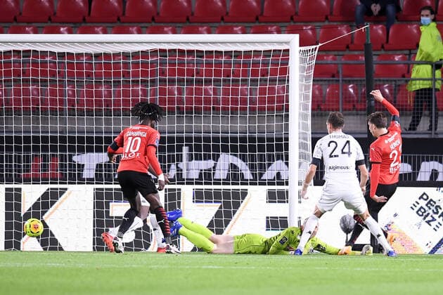 23 Adrien HUNOU (ren) - BUT FOOTBALL : Rennes vs Angers - Ligue 1 Uber Eats - 23 10 2020 FEP Panoramic 