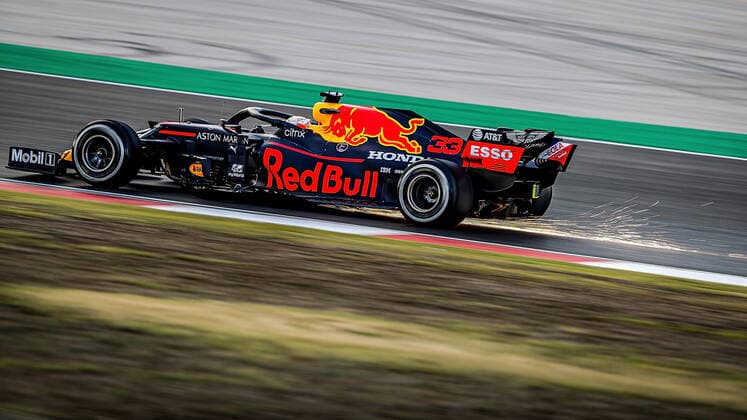 FORMULA 1 HEINEKEN PORTUGUESE GRAND PRIX 2020 23 10 2020, Autodromo Internacional do Algarve, Portimao, FORMULA 1 HEINEKEN PORTUGUESE GRAND PRIX 2020, in the picture Max Verstappen NEL 33 , Aston Martin Red Bull Racing nordphotoxBratic nph00250