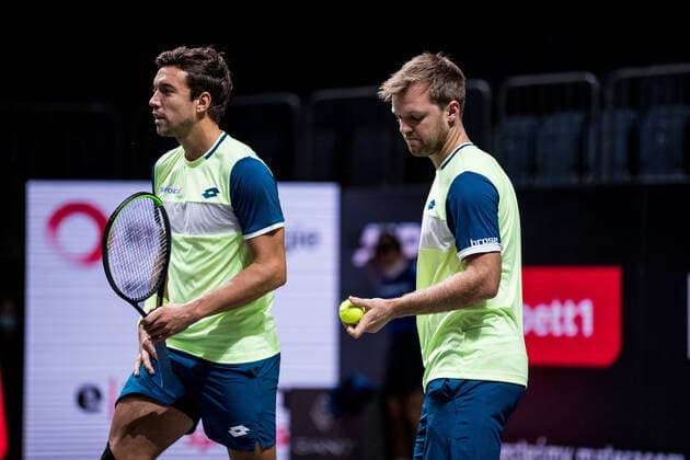 bett1HULKS Championship ATP 250 Cologne, 24 10 2020 Meeting between MIES and KRAWIETZ semi-final doubles Marcus DANIELL NZL and Philipp OSWALD AUT vs Kevin KRAWIETZ GER and Andreas MIES GER 3 bett1HULKS Championship ATP 250 on 24 10 2020 in Cologne LANXESSarena , Germany Copyright: xBEAUTIFULxSPORTS Wunderlx