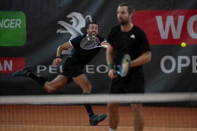 Andre Begemann, David Pel, Men Doubles Tennis Wolffkran Open ATP Challenger TC Ismaning Ismaning Bavaria Germany 24 October 2020 Â Copyright: xJuergenxHasenkopfx
