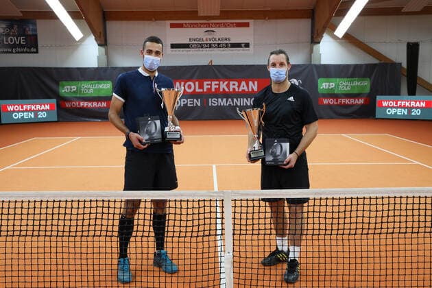Winner Andre Begemann, David Pel, Men Doubles, Award Ceremony, Presentation Tennis Wolffkran Open ATP Challenger TC Ismaning Ismaning Bavaria Germany 24 October 2020 Â Copyright: xJuergenxHasenkopfx