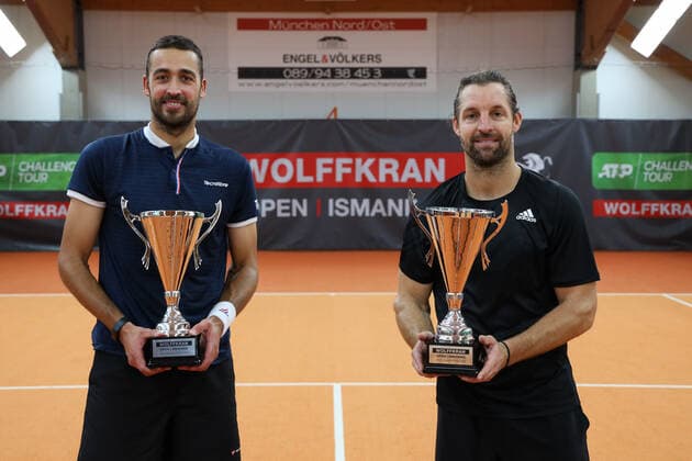 Winner Andre Begemann, David Pel, Men Doubles, Award Ceremony, Presentation Tennis Wolffkran Open ATP Challenger TC Ismaning Ismaning Bavaria Germany 24 October 2020 Â Copyright: xJuergenxHasenkopfx