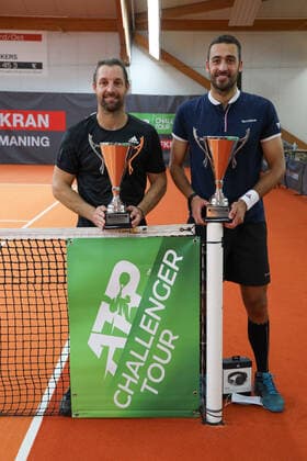 Winner Andre Begemann, David Pel, Men Doubles, Award Ceremony, Presentation Tennis Wolffkran Open ATP Challenger TC Ismaning Ismaning Bavaria Germany 24 October 2020 Â Copyright: xJuergenxHasenkopfx