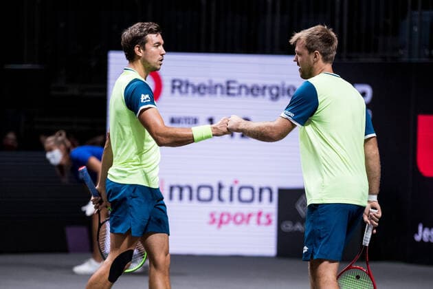 bett1HULKS Championship ATP 250 Cologne, 24 10 2020 MIES and KRAWIETZ semi-final doubles Marcus DANIELL NZL and Philipp OSWALD AUT vs Kevin KRAWIETZ GER and Andreas MIES GER 3 bett1HULKS Championship ATP 250 on 24 10 2020 in Cologne LANXESSarena , Germany Copyright: xBEAUTIFULxSPORTS Wunderlx
