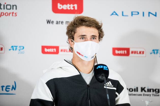 bett1HULKS Championship ATP 250 Cologne, 24 10 2020 Alexander ZVEREV GER in the press conference after the match semi-final Alexander ZVEREV GER 1 vs WC Jannik SINNER ITA bett1HULKS Championship ATP 250 on 24 10 2020 in Cologne LANXESSarena , Germany Copyright: xBEAUTIFULxSPORTS Wunderlx