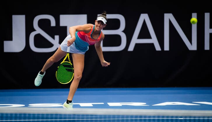 October 24, 2020, Ostrava, Czech Republic: JENNIFER BRADY of the United States in action during the semi-final at the 2020 J&T Banka Ostrava Open WTA, Tennis Damen Premier tennis tournament against A. Sabalenka of Belarus Ostrava Czech Republic - ZUMAa181 20201024_zaa_a181_121 Copyright: xRobxPrangex