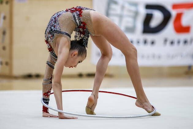 1 preliminary round of the Bundesliga 1 2 in rhythmic gymnastics 24 10 2020 Isabell Werner TSV Bayer 04 Leverkusen 1 preliminary round of the Bundesliga 1 2 in rhythmic gymnastics on 24 10 2020 in the multifunctional hall of the Hermann Neuberger Sportschule in Saarbruecken Saarland Copyright: xBEAUTIFULxSPORTS U.xFassbenderx
