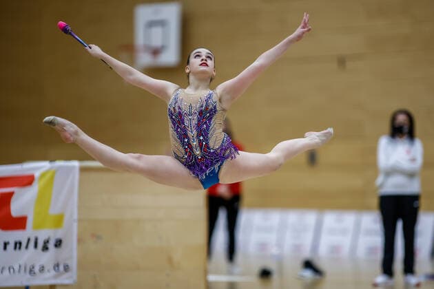 1 preliminary round of Bundesliga 1 2 in rhythmic gymnastics 24 10 2020 Yuliia Tretiak Eintracht Frankfurt 1 preliminary round of Bundesliga 1 2 in rhythmic gymnastics on 24 10 2020 in the multifunctional hall of the Hermann Neuberger Sportschule in Saarbruecken Saarland Copyright: xBEAUTIFULxSPORTS U.xFassbenderx