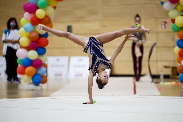 1 preliminary round of the Bundesliga 1 2 in rhythmic gymnastics 24 10 2020 Regina Krivoseev TV St Wendel 1 preliminary round of the Bundesliga 1 2 in rhythmic gymnastics on 24 10 2020 in the multifunctional hall of the Hermann Neuberger Sportschule in Saarbruecken Saarland Copyright: xBEAUTIFULxSPORTS U.xFassbenderx