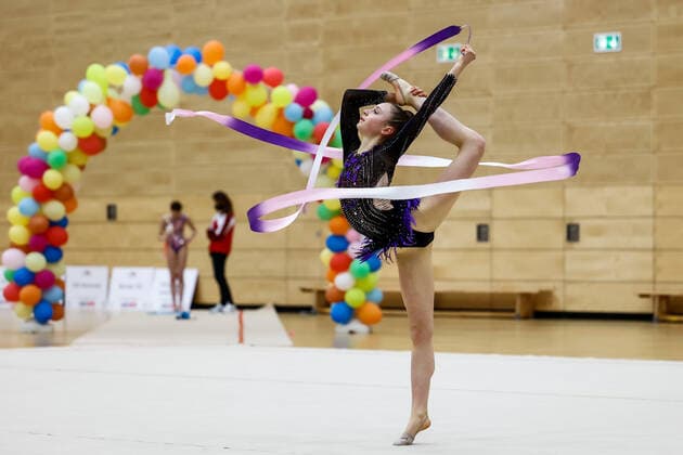 1 preliminary round of the Bundesliga 1 2 in rhythmic gymnastics 24 10 2020 Uljana Wiens SSC Karlsruhe e V 1 preliminary round of the Bundesliga 1 2 in rhythmic gymnastics on 24 10 2020 in the multifunctional hall of the Hermann Neuberger Sportschule in Saarbruecken Saarland Copyright: xBEAUTIFULxSPORTS U.xFassbenderx