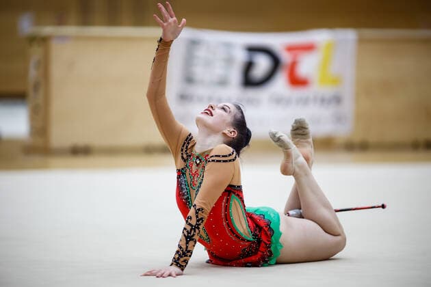 1 preliminary round of the Bundesliga 1 2 in rhythmic gymnastics 24 10 2020 Michelle Kalinicenko SG Guetersloh Bielefeld 1 preliminary round of the Bundesliga 1 2 in rhythmic gymnastics on 24 10 2020 in the multifunctional hall of the Hermann Neuberger Sportschule in Saarbruecken Saarland Copyright: xBEAUTIFULxSPORTS U.xFassbenderx