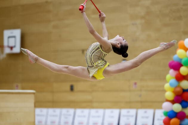 1 preliminary round of Bundesliga 1 2 in rhythmic gymnastics 24 10 2020 Anna Shenenko TSV Bayer 04 Leverkusen 1 preliminary round of Bundesliga 1 2 in rhythmic gymnastics on 24 10 2020 in the multifunctional hall of the Hermann Neuberger Sportschule in Saarbruecken Saarland Copyright: xBEAUTIFULxSPORTS U.xFassbenderx