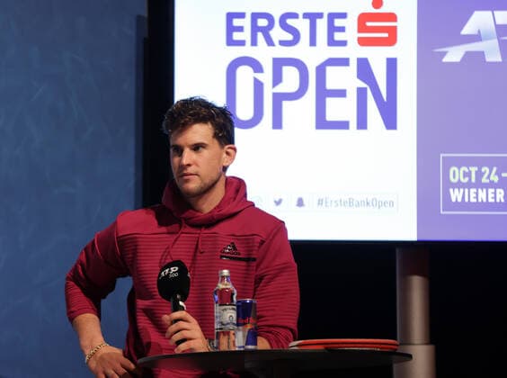 TENNIS - ATP, Tennis Herren Erste Bank Open VIENNA,AUSTRIA,25.OCT.20 - TENNIS - ATP World Tour, Erste Bank Open, preview, press conference, PK, Pressekonferenz Image shows Dominic Thiem (AUT). GEPAxpictures xWalterxLuger