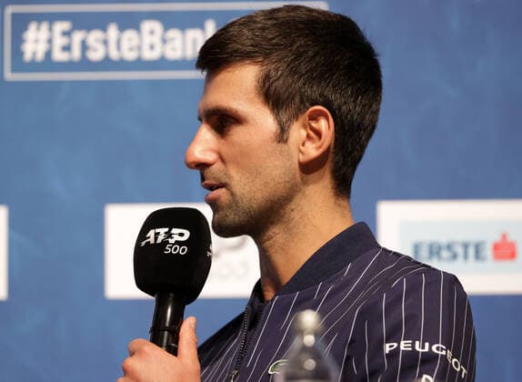 TENNIS - ATP, Tennis Herren Erste Bank Open VIENNA,AUSTRIA,25.OCT.20 - TENNIS - ATP World Tour, Erste Bank Open, preview, press conference, PK, Pressekonferenz Image shows Novak Djokovic (SRB). GEPAxpictures xWalterxLuger