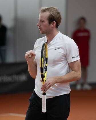 Botic van de Zandschulp NED makes the fist and cheers, cheers, joy, emotion, final, final match Tennis Wolffkran Open ATP Challenger TC Ismaning Ismaning Bavaria Germany 25 October 2020 Â Copyright: xJuergenxHasenkopfx