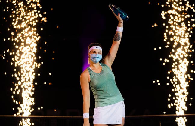 October 25, 2020, Ostrava, CZECH REPUBLIC: Aryna Sabalenka of Belarus with the winners trophy after the final of the 2020 J&T Banka Ostrava Open WTA, Tennis Damen Premier tennis tournament Ostrava CZECH REPUBLIC - ZUMAa181 20201025_zaa_a181_015 Copyright: xRobxPrangex
