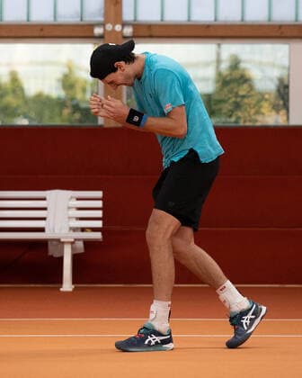 Marc Andrea Huesler SUI cheers after the victory, cheers, joy, emotion, final, final Tennis Wolffkran Open ATP Challenger TC Ismaning Ismaning Bavaria Germany 25 October 2020 Â Copyright: xJuergenxHasenkopfx