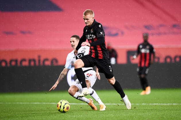 BUT - 09 KASPER DOLBERG (NICE) FOOTBALL : Nice vs Lille - Ligue 1 Uber Eats - 25 10 2020 FEP Panoramic 