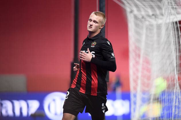 JOIE - 09 KASPER DOLBERG (NICE) FOOTBALL : Nice vs Lille - Ligue 1 Uber Eats - 25 10 2020 FEP Panoramic 
