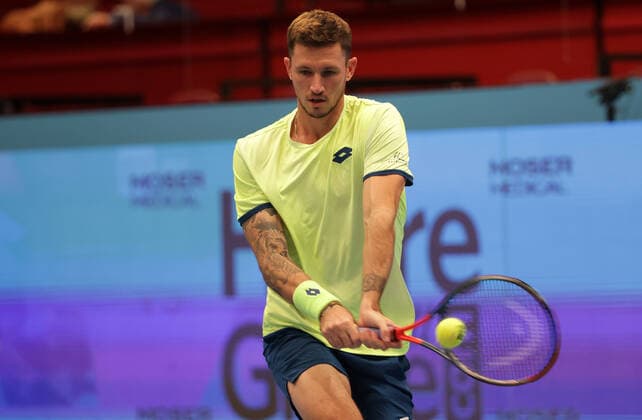 TENNIS - ATP, Tennis Herren Erste Bank Open VIENNA,AUSTRIA,26.OCT.20 - TENNIS - ATP World Tour, Erste Bank Open. Image shows Dennis Novak (AUT). GEPAxpictures xWalterxLuger