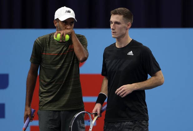 TENNIS - ATP, Tennis Herren Erste Bank Open VIENNA,AUSTRIA,26.OCT.20 - TENNIS - ATP World Tour, Erste Bank Open. Image shows Rajeev Ram (USA) and Joe Salisbury (GBR). GEPAxpictures xWalterxLuger