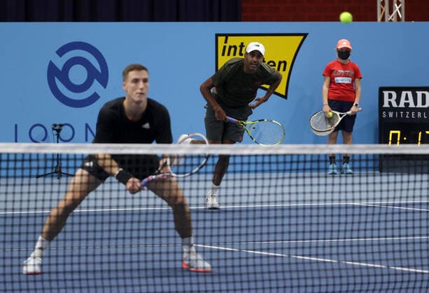 TENNIS - ATP, Tennis Herren Erste Bank Open VIENNA,AUSTRIA,26.OCT.20 - TENNIS - ATP World Tour, Erste Bank Open. Image shows Joe Salisbury (GBR) and Rajeev Ram (USA). GEPAxpictures xWalterxLuger