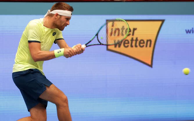 TENNIS - ATP, Tennis Herren Erste Bank Open VIENNA,AUSTRIA,26.OCT.20 - TENNIS - ATP World Tour, Erste Bank Open. Image shows Norbert Gombos (SVK). GEPAxpictures xWalterxLuger