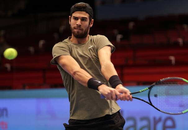 TENNIS - ATP, Tennis Herren Erste Bank Open VIENNA,AUSTRIA,27.OCT.20 - TENNIS - ATP World Tour, Erste Bank Open. Image shows Karen Khachanov (RUS). GEPAxpictures xWalterxLuger