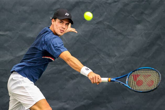In the picture Daniel Altmaier GER WC during training TENNIS CHALLENGER HAMBURG presented by TANNENHOF, Hamburg, Hamburg Tennis Association, 27 10 2020,